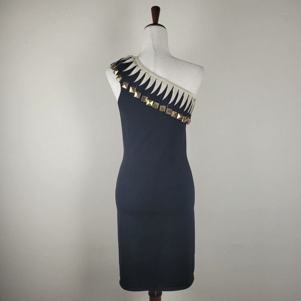 Temperley London Dress Women 6 Black Embellished Beads Metal Party Cocktail Club - Picture 4 of 7